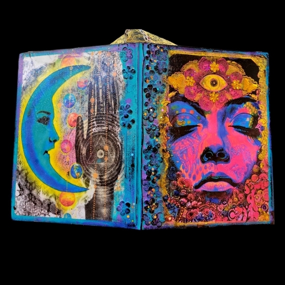 Journal Psychedelic Third Eye Sparkly Composition Journal Set Lined Wide Ruled - Picture 4 of 8